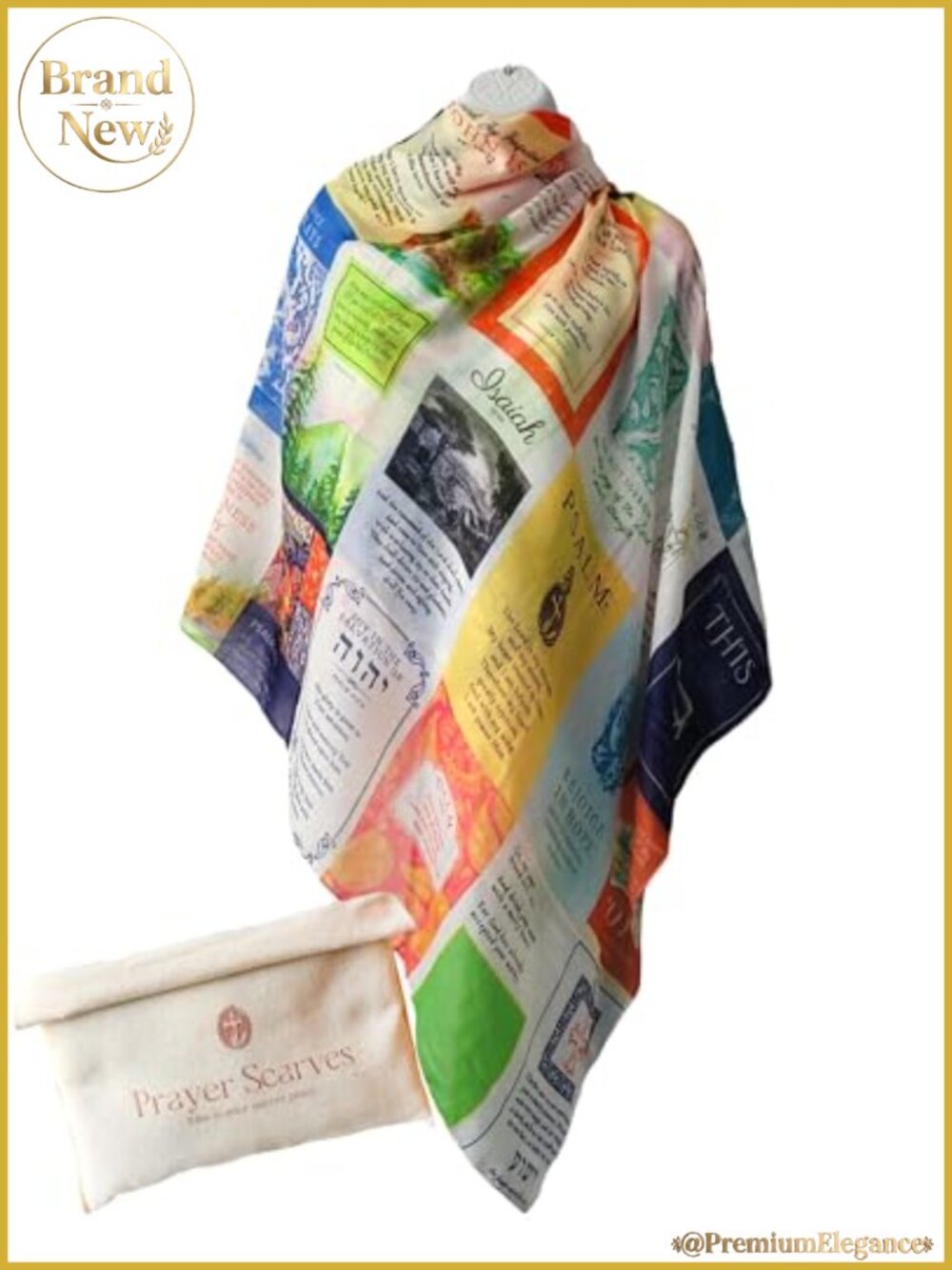 Christian Prayer Scarf 100% Cotton 24 Bible Verses Shawl Wrap